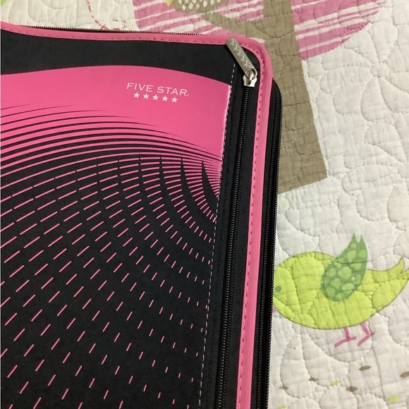 Vtg 90s Five Star Red 2" Ring Zipper Pen Pencil Pocket Binder Trapper Keeper EUC - Picture 5 of 5